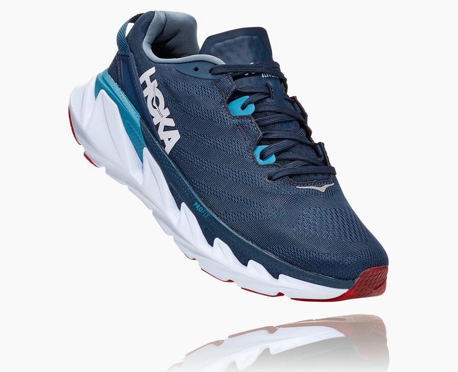 Hoka One One Mens Running Shoes - Elevon 2 - Navy/White - NFIY60372